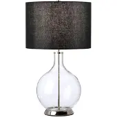 Elstead Lighting Lampe de table avec abat-jour Orb noir et argent, 1xE27x60W, verre, dimensions : 67x36x36 cm, IP20, Elstead