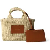 Semicouture pour femme. S6SX15 Sac à main beige Arama (OSFA), Casuel, Raffia