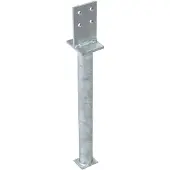 GAH Alberts Support poteau 130x500x80x90mm Acier brut, galvanisé à chaud