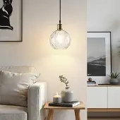 LumenXL Suspension 1 lumière Verona transparente - verre rond courbé