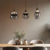 LumenXL Suspension avec verre fumé 3 lumières - Sofie