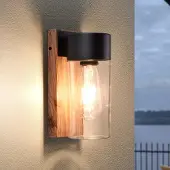 LumenXL Applique d'extérieur en acier inoxydable aspect bois - Javi