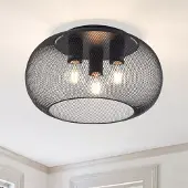 LumenXL Plafonnier à 3 lumières Caia en métal noir