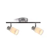 LumenXL Spot de plafond moderne argenté, 2 lumières - Crystal (prise E14)