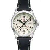 Luminox XA.9527 Air Pilot P-38 Lightning GMT beige noir cuir hommes Montre NOUVELLE
