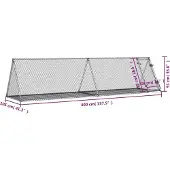 vidaXL Clapier argenté 400x105x91 cm Acier galvanisé