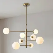 LumenXL Plafonnier Oito bronze avec verre blanc laiteux, 8 lumières