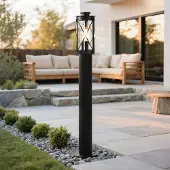 LumenXL Lampadaire extérieur noir rustique Lucia - 40 cm