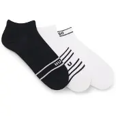 HUGO Lot de trois paires de chaussettes invisibles à rayures