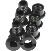 Race Face 4 Bolt+4 Nut Hex Aluminium Pack Boulons de manivelle noir noir One Size