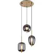 Globo Lighting Suspension dorée Blacky I 3 lumières