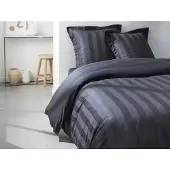 Generique Parure de lit en percale CHAUMONT - couette 220x240cm + 2 taies 63x63cm - Taupe