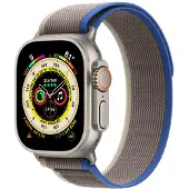 Apple Watch Ultra 49 mm Boucle Trail Bleu/Gris S/M