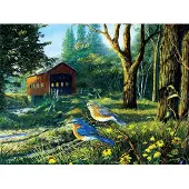Sunsout Puzzle Terry Doughty - Sleepy Hollow Blue Birds - 1000 pièces