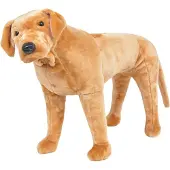 vidaXL Peluche Chien Labrador Debout Peluche Marron Clair XXL