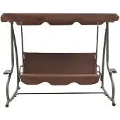 vidaXL Balancelle hollywoodienne avec toit solaire brun café