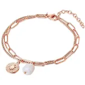 Valero Pearls Bracelet or rose / blanc perle