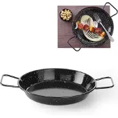 SuperMerchantEU Poêle à paella Émaillée Acier plat, Poêle + casserole, Argent