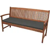 Beautissu Coussins de banc Base BK, 180x48x5cm, gris graphite