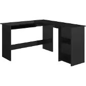 vidaXL Bureau d'angle en L noir brillant 120×140×75 cm