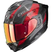 Scorpion EXO-1500 Carbon Air Platted, casque intégral ,Noir/Rouge ,S
