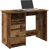 vidaXL Bureau aspect bois ancien 102x50x75 cm Bois composite
