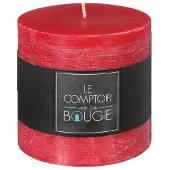 Atmosphera Bougie Ronde Rustique Rouge D 10 cm