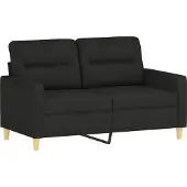 vidaXL Ensemble de canapés 2 pièces avec coussins Tissu noir