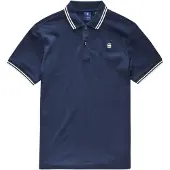 G-Star T-Shirt 'Dunda' bleu foncé / blanc