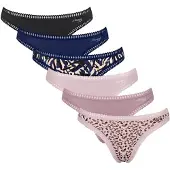 Sloggi String beige / bleu foncé / marron / rose / noir