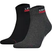 Levi's Socquettes - 2 Pack - Mid Cut - Noir/Gris - - 43/46 - Chaussettes