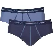 Sloggi Start Midi 2-Pack Briefs - Hommes - Coton/Elastane - Taille normale - Bande élastique - Bleu/Multi - Taille XL