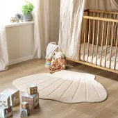 Little Olly Tapis lavable pour enfant - Coco Shell Beige | 160x200 cm | Irréguliers | Pile courte