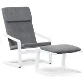 vidaXL Fauteuil relax avec pouf Tissu gris foncé