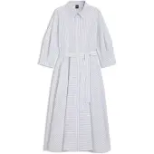 BOSS Robe-chemise en popeline de coton à rayures
