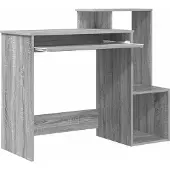 vidaXL Bureau , couleur Sonoma gris, dimensions 106 x 41 x 88,5 cm, fabriqué en panneaux de particules