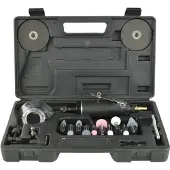 GEKO Meuleuse droite pneumatique avec accessoires 21 pièces G03142