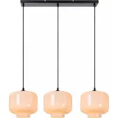 Lucide Lampe suspendue droite Medine 3-noir clair avec opale