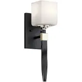 Kichler Applique de salle de bains Marette noir-nickel 1xG9x3W, métal, dimensions : 41,3 x 12,7 x 14,3 cm, IP44,