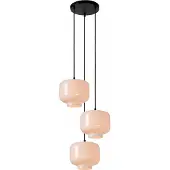 Lucide Lampe pendante ronde Medine 3-noir clair avec opale