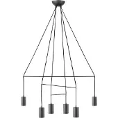 Lyora Lampe suspendue noire Imbria 6x E27