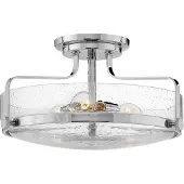 HINKLEY Plafonnier Harper, chrome poli, 3xE27x60W, verre, dimensions : 25,3 x 45,6 x 45,6 cm, IP20,
