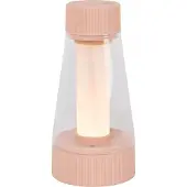 Lucide Lampe de table LED rechargeable Lorali, rose poudré, 1,2 W, blanc chaud, 110 lm, plastique, dimensions : 16 x 7,7 x 7,7 cm, IP44,