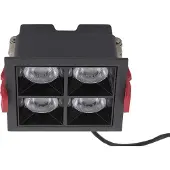 Lyora Spot encastrable noir Midi Led 2x2 LED - 4000K