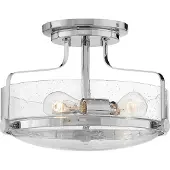 HINKLEY Plafonnier Harper, chrome poli, 3xE27x60W, verre, dimensions : 25,3 x 36,6 x 36,6 cm, IP20,