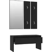 vidaXL Ensemble de meubles de couloir noir bois d'ingénierie