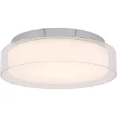 Nowodvorski Lighting Plafonnier LED rond PAN chromé transparent 12 W, blanc neutre, 530 lm, verre, dimensions : 8,5 x 30 x 30 cm, IP44, Lighting