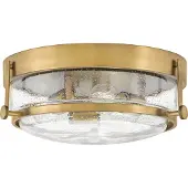 HINKLEY Plafonnier rond Harper, laiton vieilli et transparent, 3xE27x40W, métal, dimensions : 15,9 x 40 x 40,9 cm, IP20,