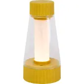 Lucide Lampe de table LED rechargeable Lorali, jaune, 1,2 W, blanc chaud, 110 lm, plastique, dimensions : 16 x 7,7 x 7,7 cm, IP44,