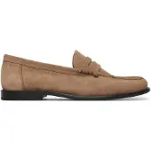 BOSS Mocassins en cuir suédé avec finition Penny et logo en relief